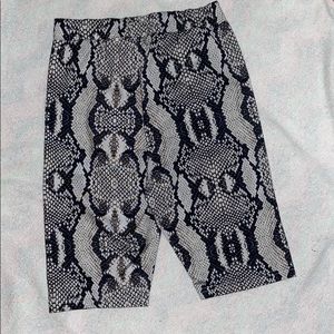 Snakeskin biker shorts